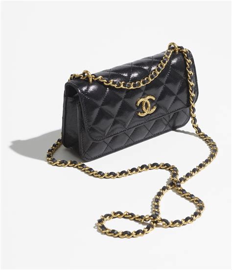 chanel flap phone holder with chain|Chanel phone bag with chain.